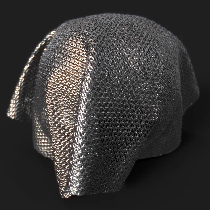 Quick chainmaille render in the default renderer in SD.