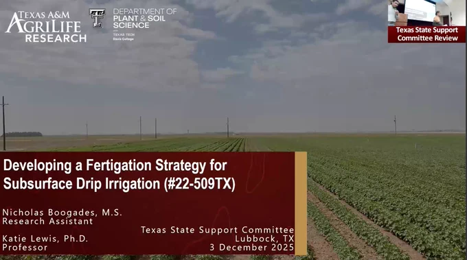Developing a Fertigation Strategy for Subsurface Drip Irrigation