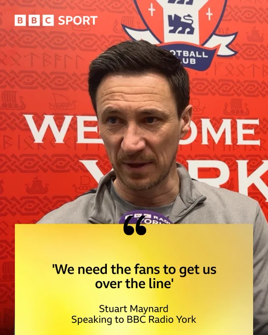 York City manager Stuart Maynard (Credit: BBC)