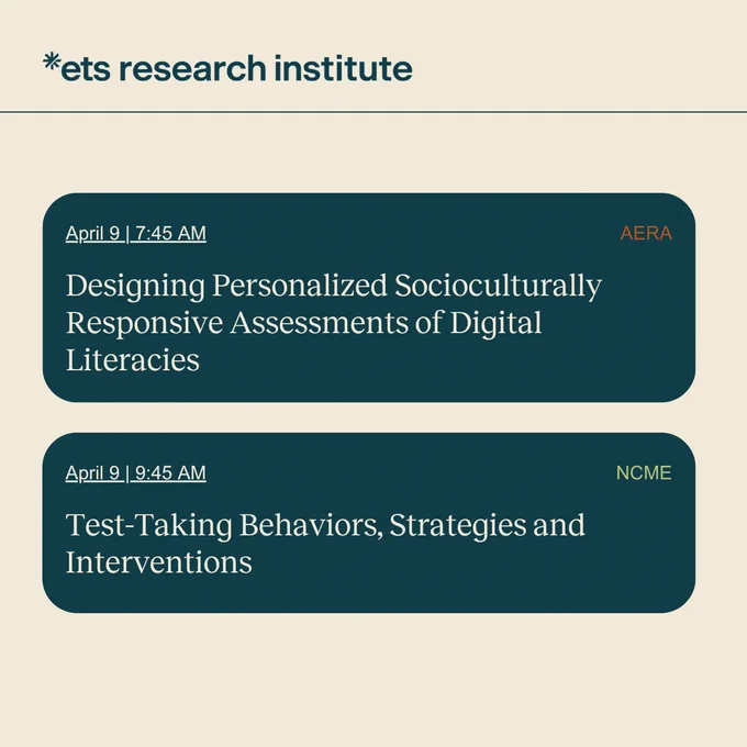 Two sessions taking place at AERA and NCME.