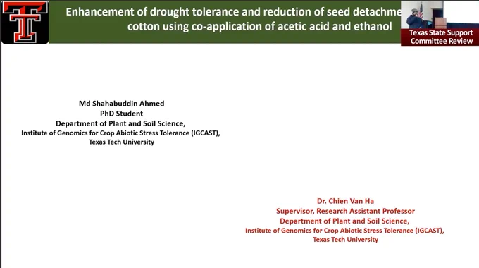 Enhancement of Drought Tolerance and Reduction of Fiber Detachment Force of Cotton Using Co-application of Acetic Acid and Ethanol