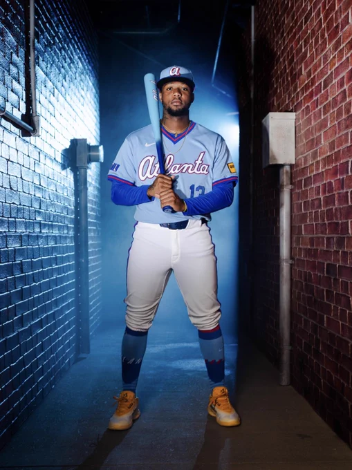 Ronald Acuña Jr. in the new Braves City Connect jersey
