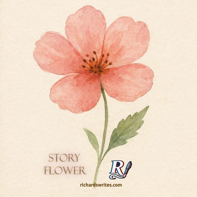 watercolor of a soft pink flower similar to a wood sorrel with five petals and a tooth-lobed leaf.
