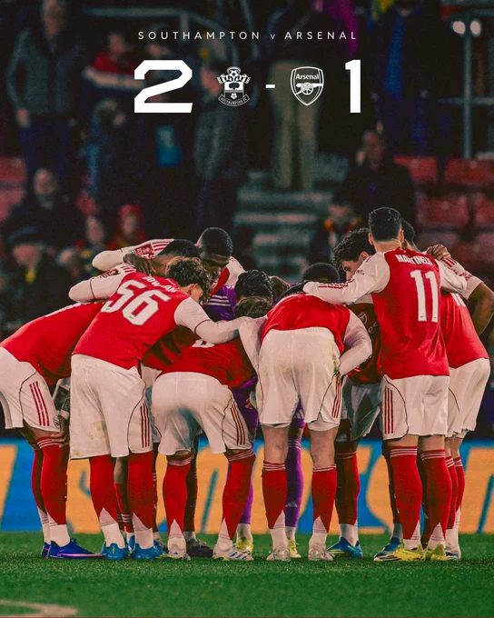 Full Time: Southampton 2-1 Arsenal