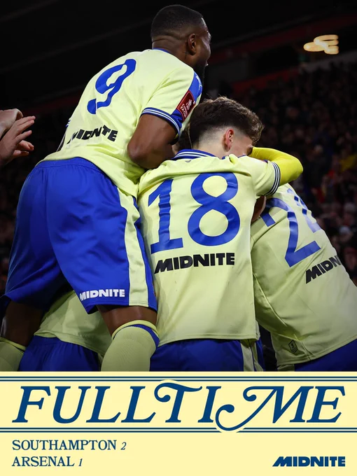 Full time: Southampton 2, Arsenal 1.
