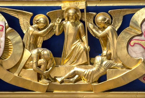 A resurrection scene from the High Altar screen in Westminster Abbey