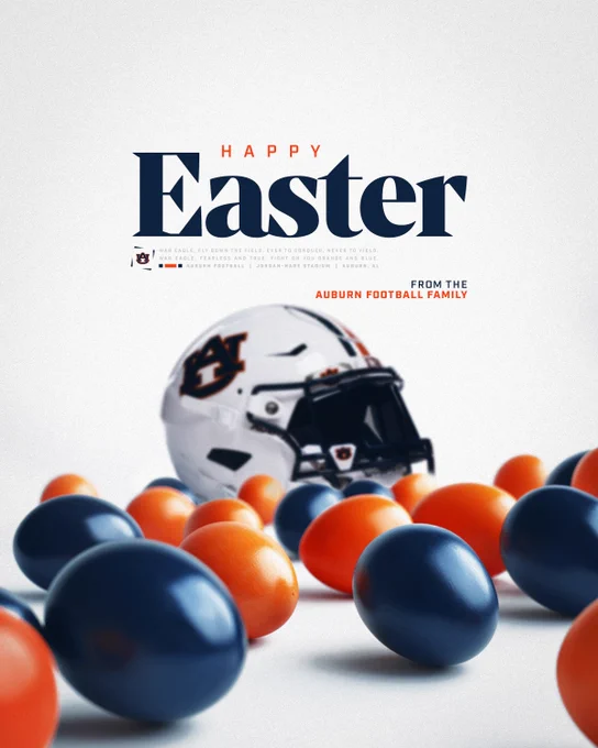 Happy Easter graphic from Auburn Football
