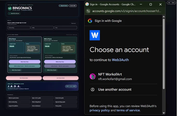 Web 3 Auth a Social Log in option for decentralized applications