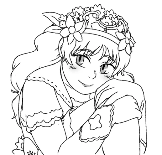  Doodle of my unbelievably beautiful wife, who looks with a gentle smile (It's Ayesha Altugle from Atelier Shallie.)