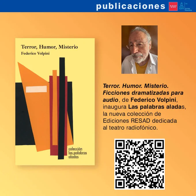 Portada con formas geométricas y título, foto del autor y texto de la publicación