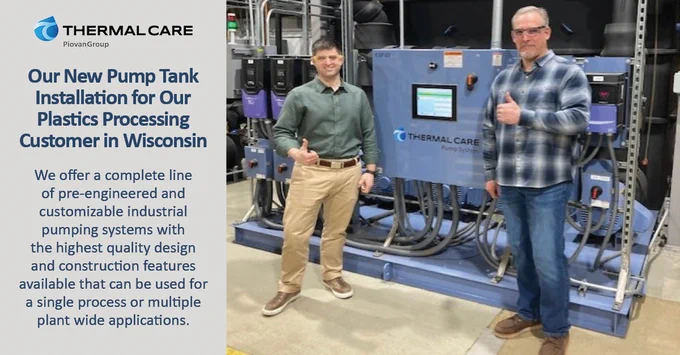 Heat Transfer Installation For Our Plastics Processing Customer In Wisconsin | PT Series Industrial Pump Tank