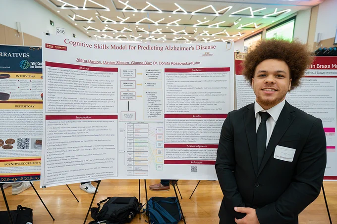 Cell and molecular neuroscience student Davion Slocum.