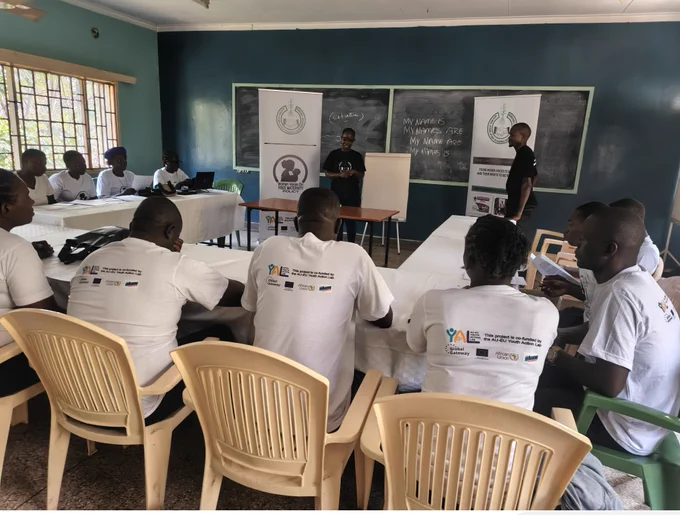 AUEU Youth Action Lab Representation Grantee, Kisumu Grassroots Friends Self Help Group, training Free Maternity Champions in Kisumu County, Kenya, under the Women Voices on Free Maternity Policy project.
