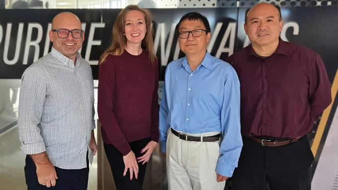From left, Mike Shepard, Nicole Adams, Nan Kong and Baijian Yang have launched Leto Tech PBC, a technology startup. Its system enables users to efficiently connect social workers’ clients and local social services providers.