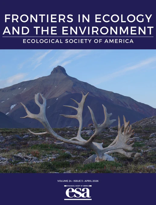 Cover of the April 2026 issue of Frontiers in Ecology and the Environment
