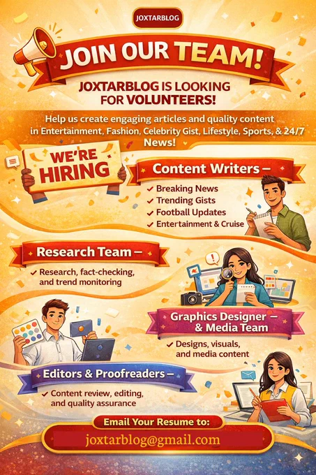 At JoxtarBlog, we’re committed to growth and creativity—and we need you to make it happen.
Join our team and contribute your skills to something meaningful.

📩 Apply: joxtarblog@gmail.com
📱 Or WhatsApp: 09057130383

