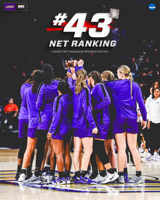 Graphic highlighted the team's highest NET ranking in program history