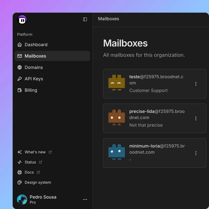 broodnet app screenshot dark mode