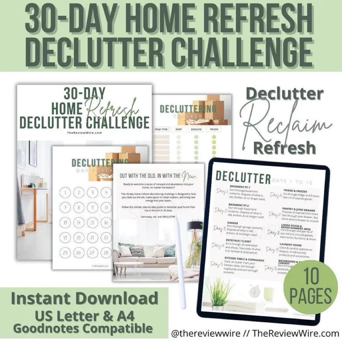 🍃 Printable 30-Day Home Refresh Declutter Challenge
