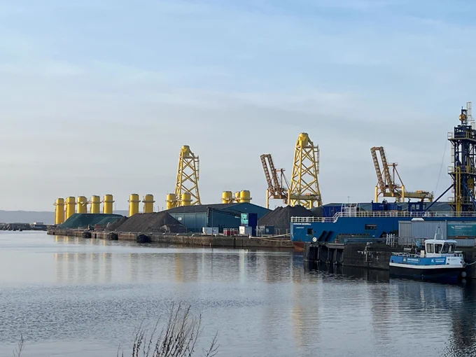 wind farm parts being imported at the port of Leith