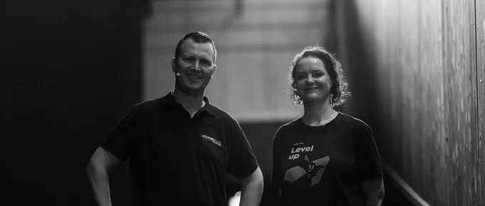 Ko Turk and Marit van Dijk "back stage" during the opening keynotes on day 2.
