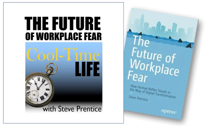 Image of the CoolTimeLife podcast cover plus my book, and the same quote as in the text.