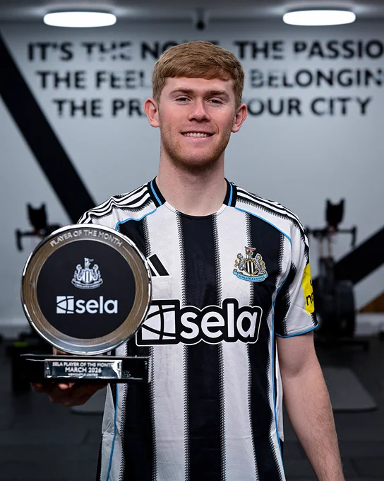 Lewis Hall is awarded the Sela Player of the Month award for March 2026