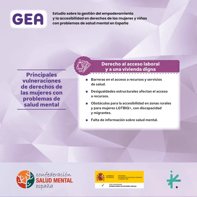 Principales vulneraciones de derechos de las mujeres con problemas de salud mental