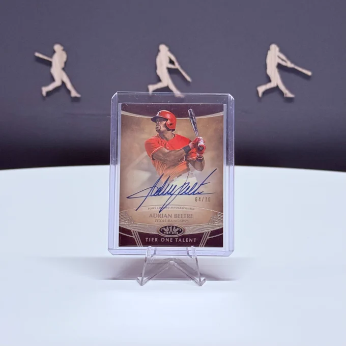 2019 Topps Tier 1 autographed card
Adrian Beltre, Texas Rangers (64/70)