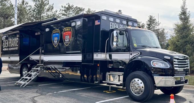 Front angle view of Eden Prairie's new Mobile Command Center