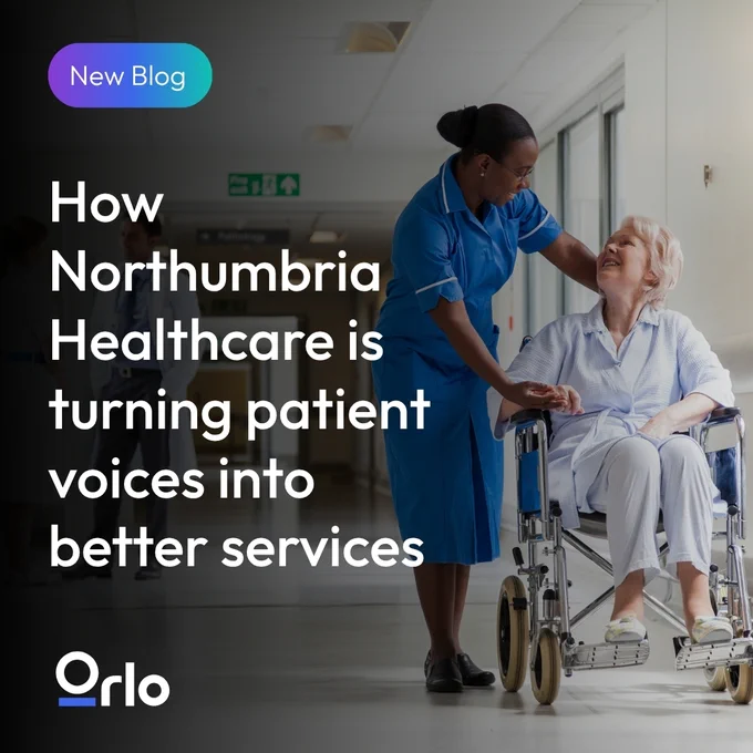 New Blog. How Northumbria Healthcare is turning patient voices into better services. Image of an NHS worker caring for a patient.