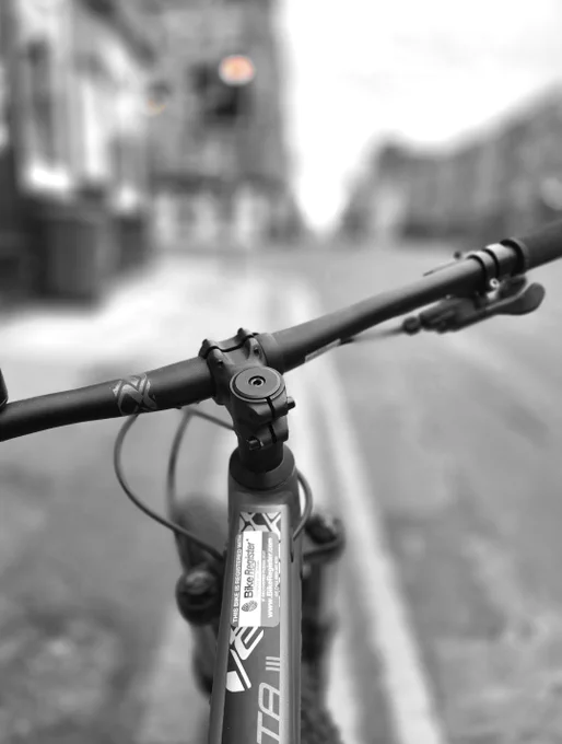 Black and white pics with Bike Register sticker