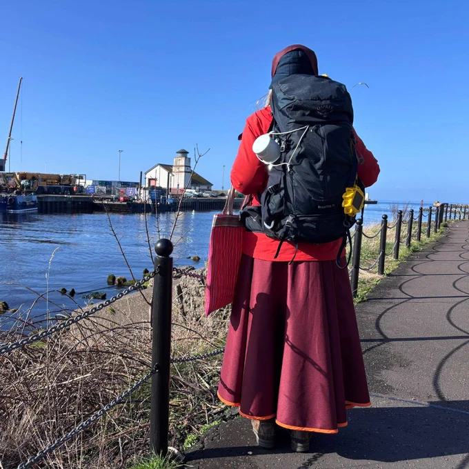 Artist in residence Claudia Zeiske looks across Girvan harbour.