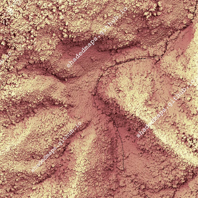 A fragment from the shaded map of Saint-Denis, La Réunion, France.