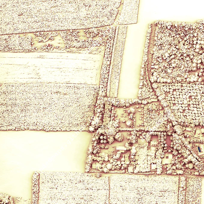 A fragment from the shaded map of Saint-Denis, La Réunion, France.