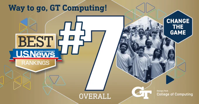 The new 2026 U.S. News & World Report rankings placed Georgia Tech No. 7 overall among Best Computer Science Schools with graduate programs.