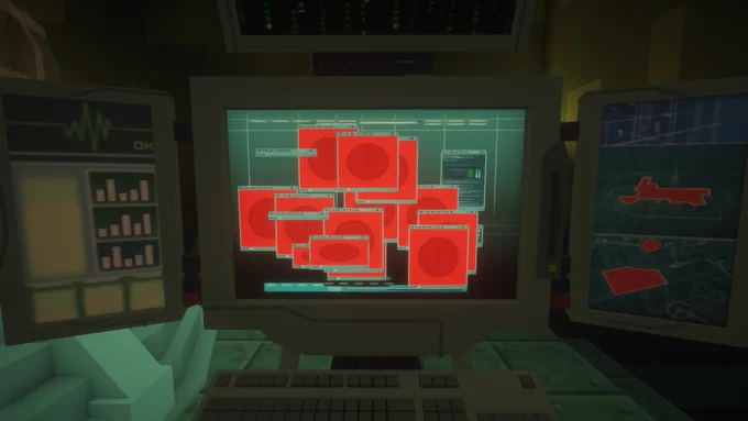 A picture of the laboratory interface with a lot of error windows appearing.