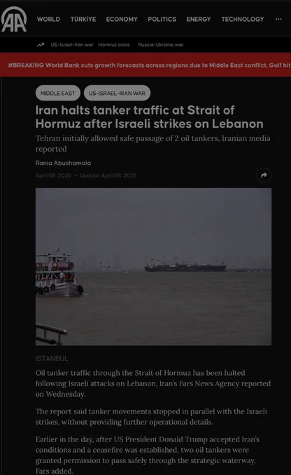 https://www.aa.com.tr/en/us-israel-iran-war/iran-halts-tanker-traffic-at-strait-of-hormuz-after-israeli-strikes-on-lebanon/3898266