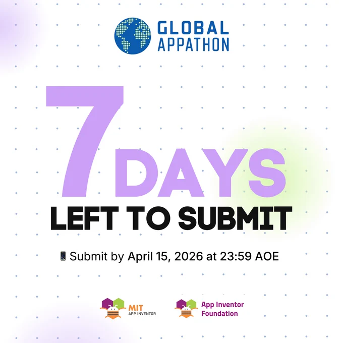 Global Appathon. 7 days left to submit. Submit by April 15, 2026 at 23:59 AOE.
