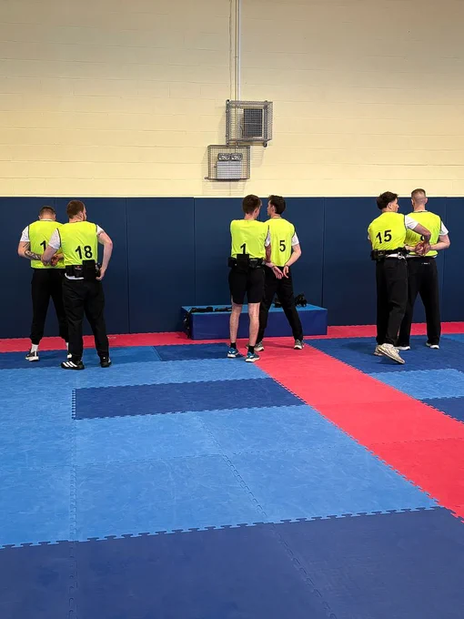 Police officers carrying out Operational Safety Training (OST) at the Scottish Police College, Jackton.