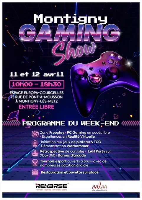 Montigny Game show les 11 et 12 avril 2026, de 10h à 18h30