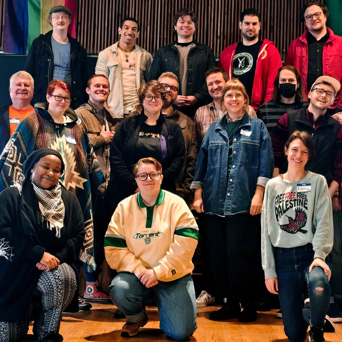 This is a group photo of several SnoCo DSA members smiling and posing together.