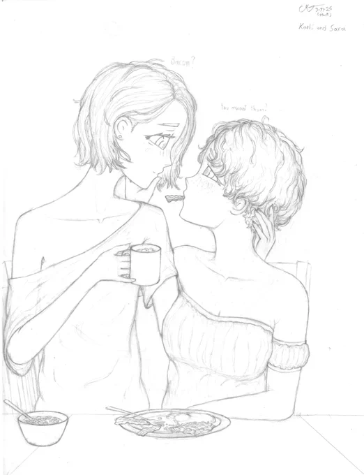 The sketch that I started on the 31st of March and finished on the 2nd of April.