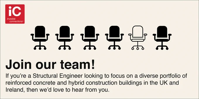 Invisible Connections are recruiting a Senior Structural Engineer to enhance their engineering capability. The successful candidate will be working as part of our Oxfordshire-based team of specialists, focusing on a diverse portfolio of reinforced concrete and hybrid construction buildings in the UK and Ireland. 