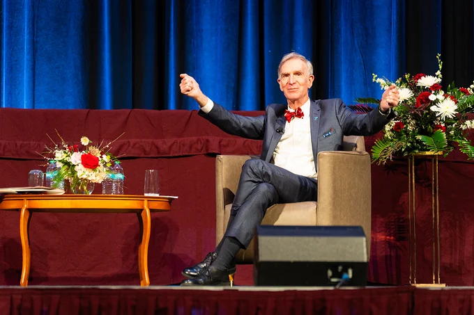2026 Founders’ Day Speaker Bill Nye brought his perfect balance of education and entertainment to Lafayette as he addressed innovation, optimism, and his favorite bow ties.