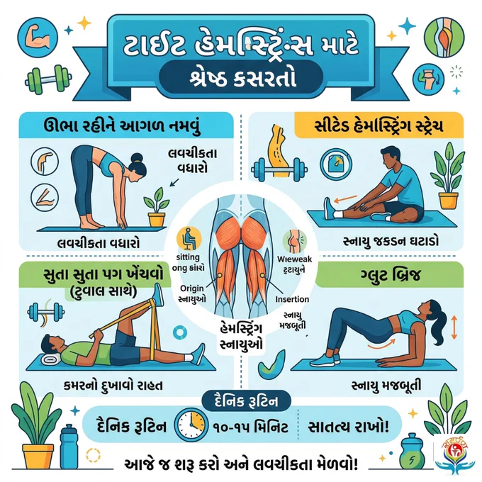 ટાઇટ હેમસ્ટ્રિંગ્સ માટે કસરતો