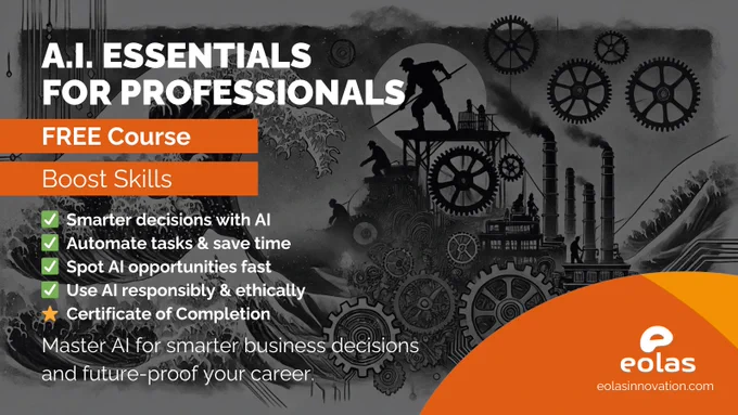 AI for business course details on gray abstract background 