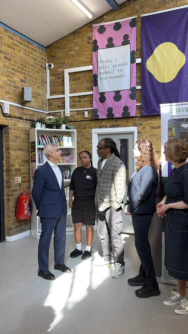 Mayor of London Sadiq Khan arriving at Marcus Lipton in Brixton