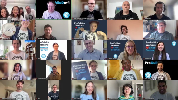 A screenshot of 25 people on a Zoom meeting.