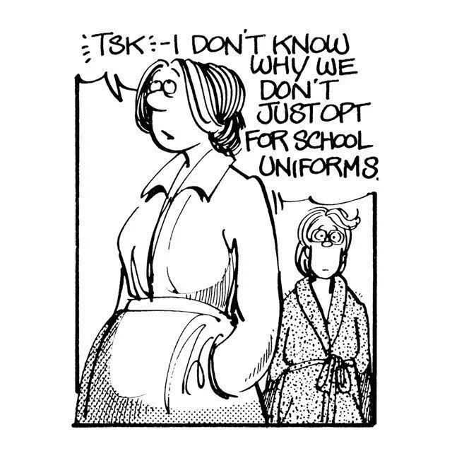 Elly tsks and wonders why they don't just choose uniforms.